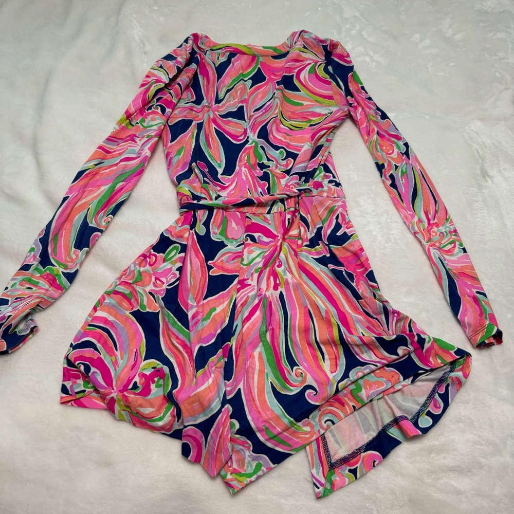 Lilly Pulitzer Tiki Wrap Romper in Banana Flambé - Picture 3 of 3